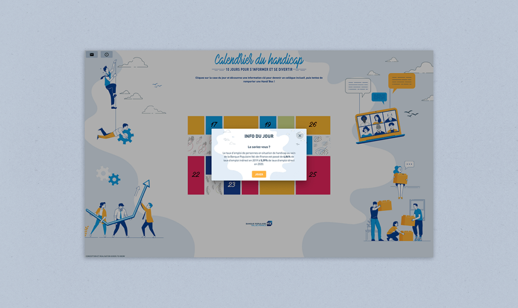Aperçu de notre outil digital "calendrier pop and learn" sur ordinateur