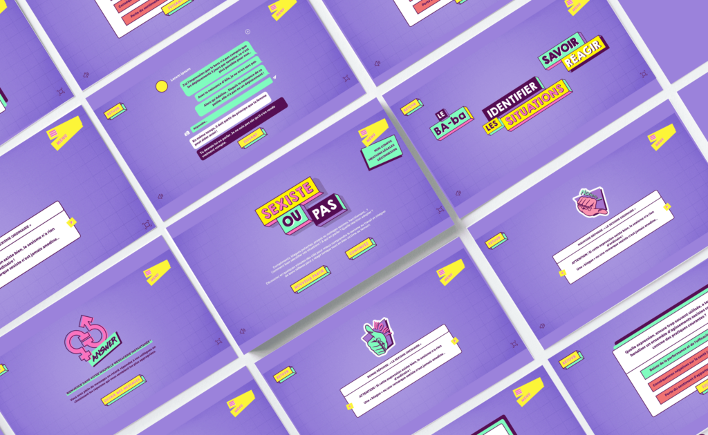 Mockup de notre micro-learning "sexiste ou pas"