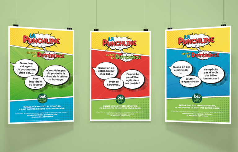 Mockup affiches collaboratives réalisés pour le groupe Bel