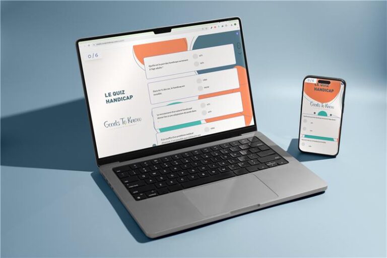mockup de la carte à gratter digitale, quiz handicap